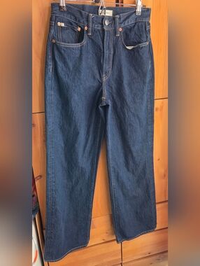 AE  77 Stovepipe Wide Leg Dark Wash Jeans Sz 6